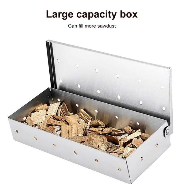 

tools & accessories washable and foldable stainless steel smoke box bbq wood chip smoker for smoky flavor barbecue tool