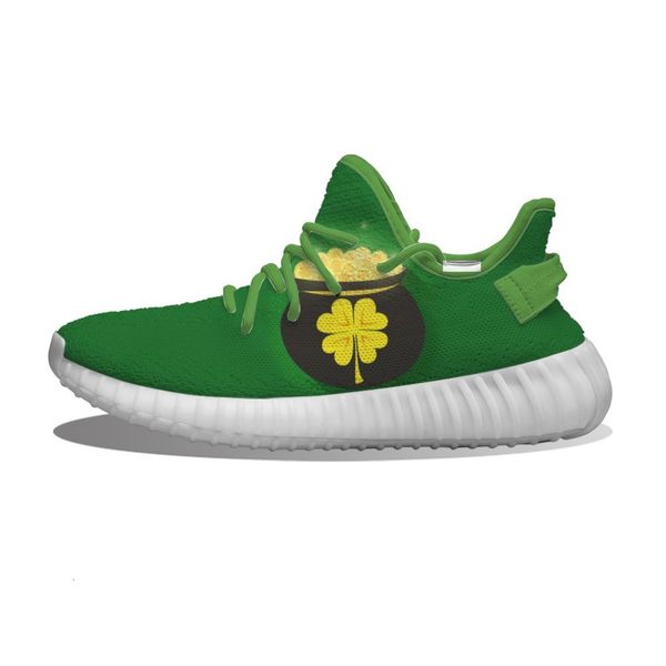 

diy custom golden pot st. patrick's day running shoes mesh printed mens womens trainers outdoor sports sneakers