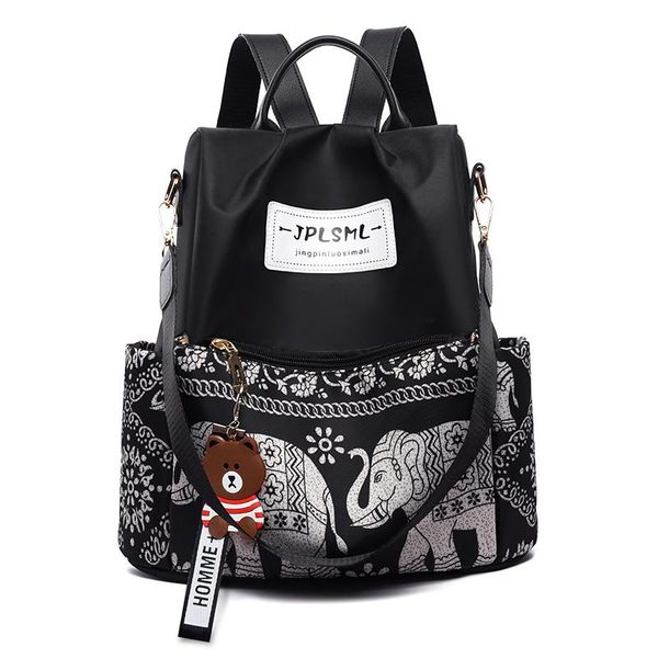 

backpack oxford women patchwork softback zipper polyester pocket casual soft handle embossing bolsa feminina mochilas
