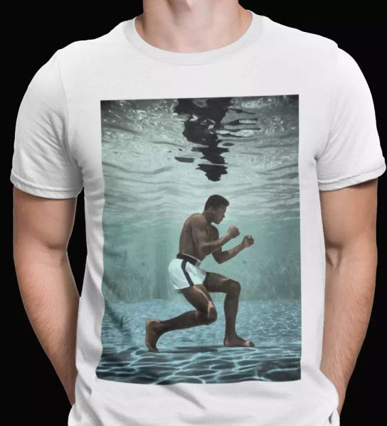 

Muhammed Ali Underwater T-Shirt Cassius Clay Boxing Training MMA UFC Champion, White;black