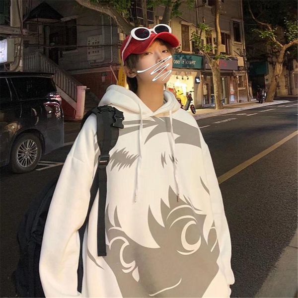 

men's hoodies & sweatshirts white oversize sweatshirt boys pullover cartoon girl print hoodie funny gothic harajuku high street street, Black
