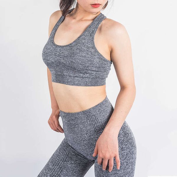 

women's seamless tracksuits fitness bra pants, Gray