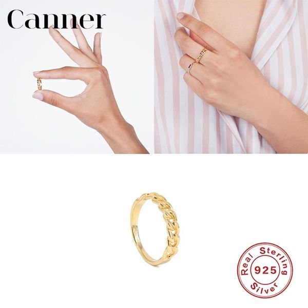

cluster rings boako 925 sterling silver finger ring bohemian style chain link for women engagement wedding jewelry anillos bague w5, Golden;silver