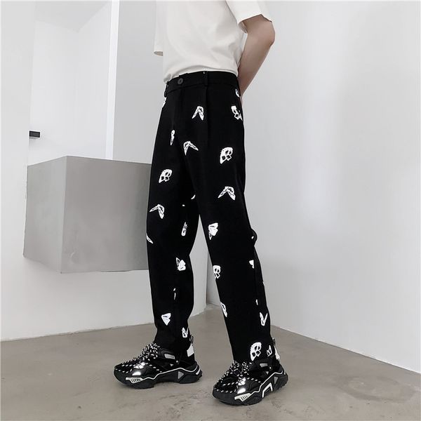 

pants fashionable the korean street net red butterfly reflective casual, Black