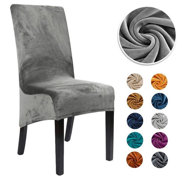 

chair covers 1/2/4/6 pieces velvet fabric xl size cover large big long back seat case for restaurant el