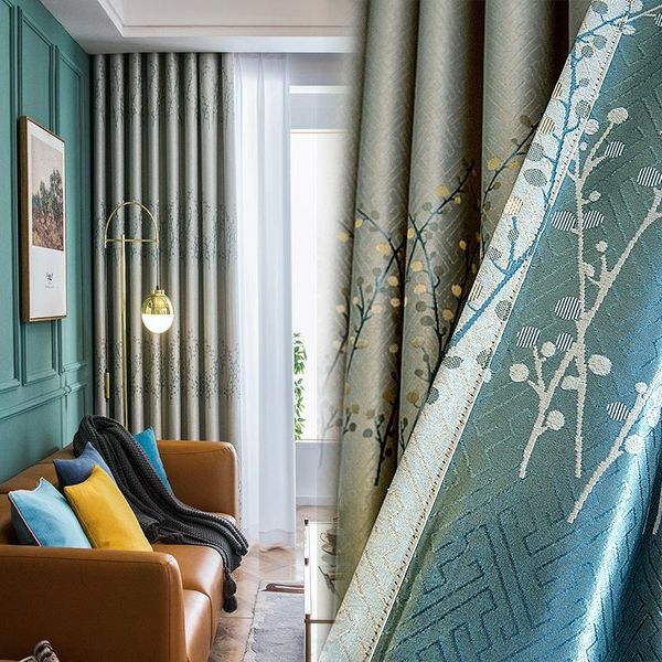 

curtain & drapes jacquard fabric high blackout for living room bedroom