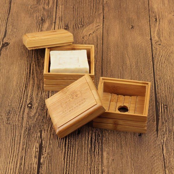 

storage boxes & bins 50pcs wooden natural bamboo soap dishes tray holder box container bathroom japanese style f20214063
