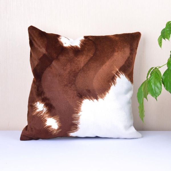 

animal skin cushion cover tiger cow leopard pattern soft fleece sofa car faux fur throw pillow case plush home decor cushion/decorative