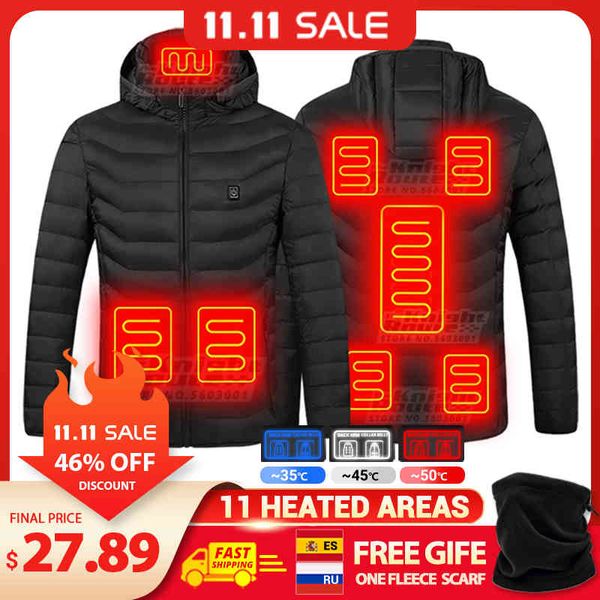 

zone 8 men's women's warm vt with usb, hunting hiking et, autumn and winter, Black