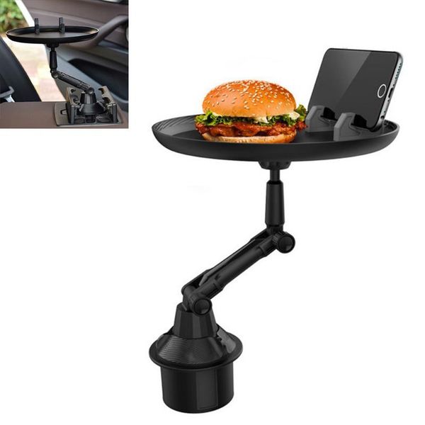 

car organizer 1pcs creative tray rack dinner plate cup holder mobile phone small dining table rotating adjust