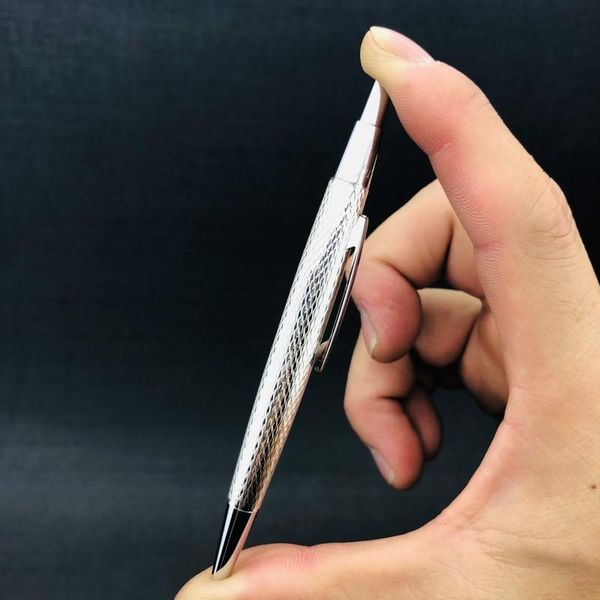 

silver-plated ballpoint pen mini metal black refill 0.7mm pens, Blue;orange