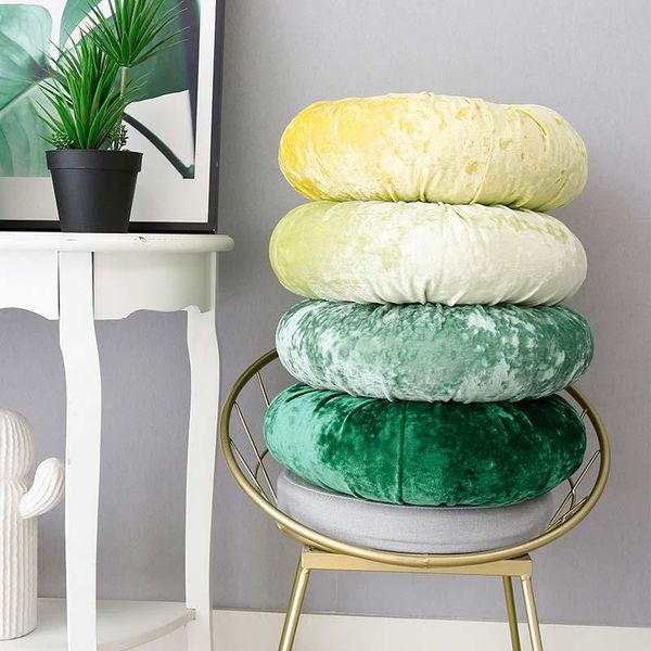 

home chair seat cushion round pumpkin shape velvet massage pillow office car back-rest pad cushion/decorative