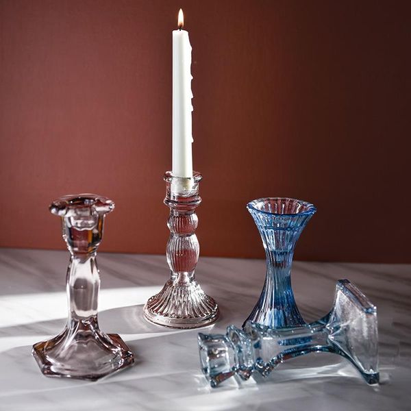 

candle holders nordic irregular glass holder wedding centerpieces transparent candlestick vintage decorative tall