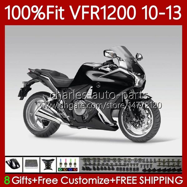 Injeção de Bodys para Honda Crosstourer VFR1200F VFR 1200 RR CC 2010 2011 2013 76No.91 VFR1200RR VFR-1200 10-13 VFR1200x VFR1200 F x 10 11 12 13 Lustre Lustroso Preto