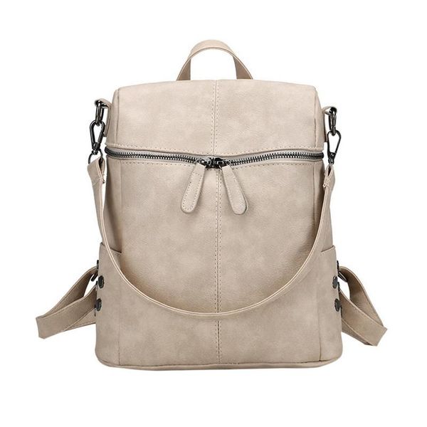 

storage bags 2021 casual large capacity shoulder vintage women backpack nubuck leather pu school backpacks for teenage girl mochila