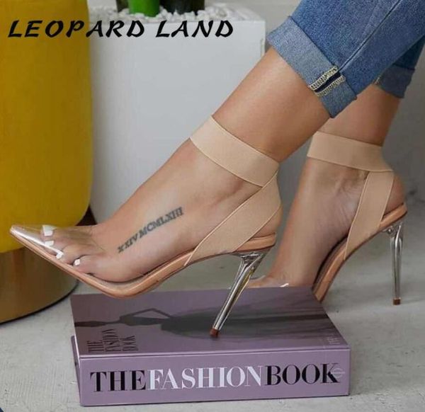 

dress shoes leopard land 2021 simple transparent high heel sandals elegant 11.5cm khaki fashion cwf, Black