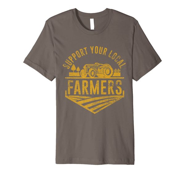 

support your local farmers premium t-shirt, White;black