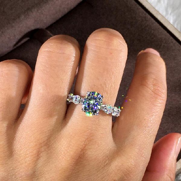 

cluster rings vintage unique design female cz engagement wedding band bridal statement promise ring fine elegant party jewelry, Golden;silver
