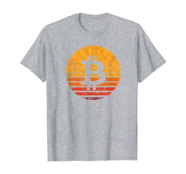 

bitcoin vintage sunset t-shirt, White;black