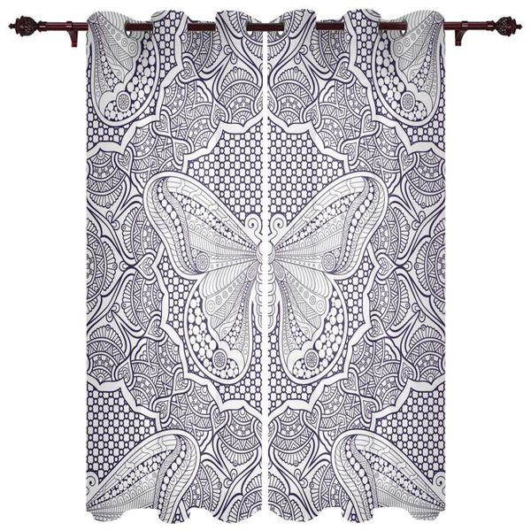 

polyester translucent curtains pattern butterfly boho retro luxury for living room kitchen bedroom windows curtain & drapes