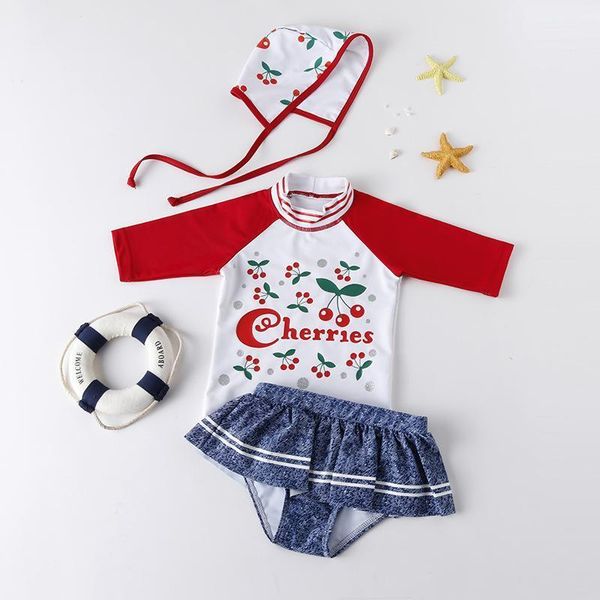 

3pc/set 18m, 24m baby two-piece swimsuit summer swimwear with fish pattern, Black