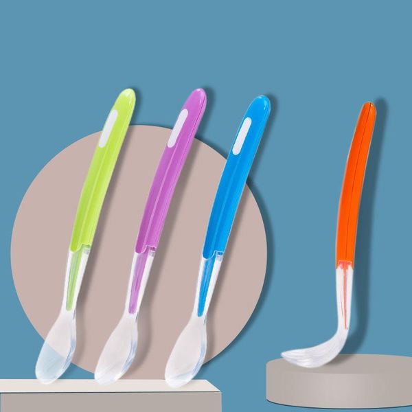 

cups, dishes & utensils candy color baby silicone supplementary feeding soft spoon