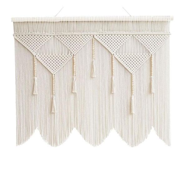 

tapestries macrame wall hanging handwoven bohemian cotton rope tapestry home decor woven art without sticks