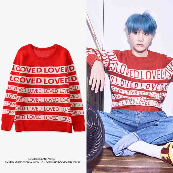 

drop ship womens winter men women sweater dna suga same style loved pullover kpop student lovers harajuku sweaters, White;black