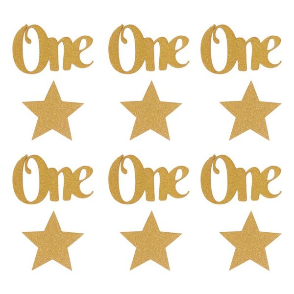

party decoration golden star and one shape table confetti glitter paper birthday paillette ornaments for first party(about 100p