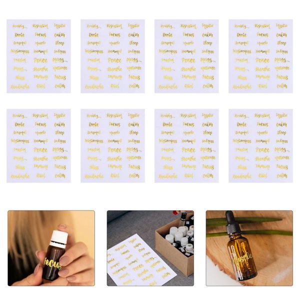 

storage bottles & jars 10 sheets essential oil labels sticker proof and waterproof letter decals