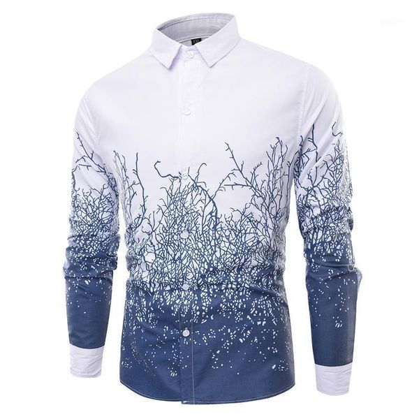

men's clothing fashion male shirt long-sleeves large printing casual mens dress shirts slim men s-4xl, White;black