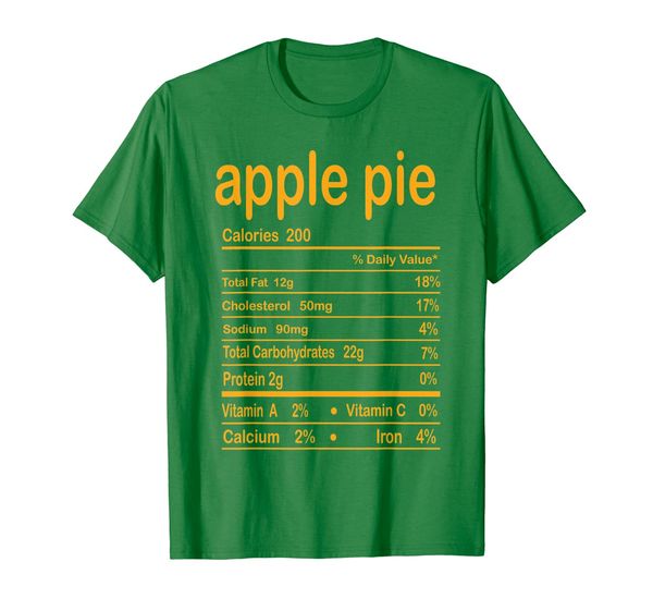 

thanksgiving apple pie nutritional facts t-shirt, White;black