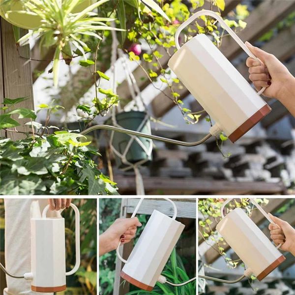 

watering equipments 1.2l long mouth stainless steel can practical flowers garden tools handle plastic plant sprinkler potted irrigation