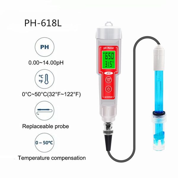 

meters hydroponics ph meter digital 2 in1 temperature water quality tester backlight for swimming pool aquarium measuring instrument