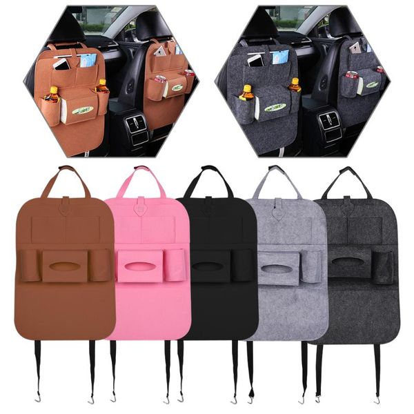 

car organizer 1 pc seat storage bag hanging felt multi-function long multi-pocket travel sundries interior supply