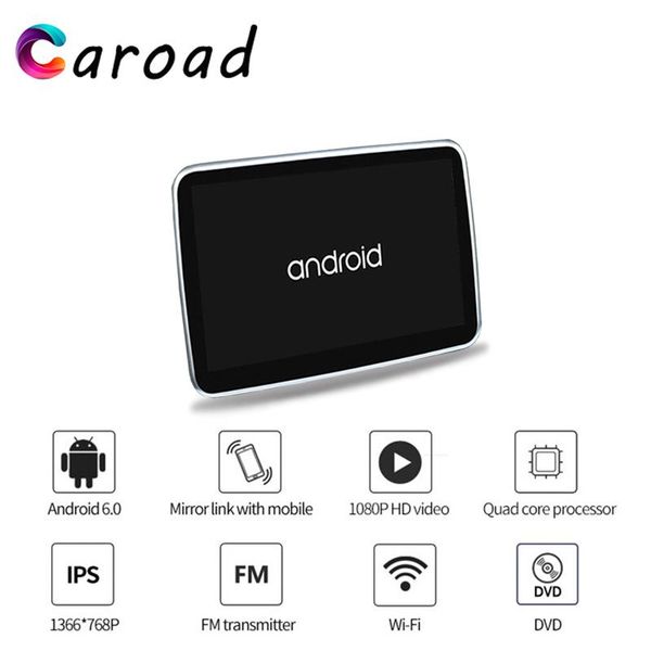 

car video 10.1 inch android 6.0 headrest dvd monitor touch screen hd 1080p player wifi/hdmi/usb/sd/fm/bluetooth/speaker
