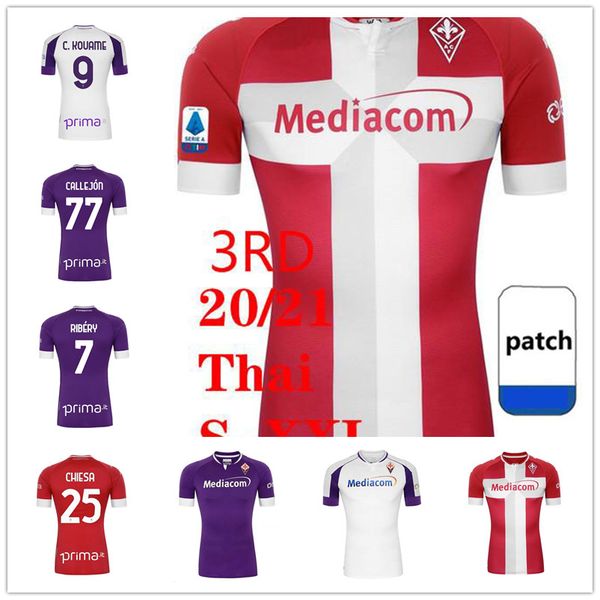 

NEW 20 21 Florence RIBERY Jersey 2021 2020 Fiorentina BENASSI BIRAGHI CHIESA SIMEONE RIBERY Home men + kids Soccer Jersey, Third+patch