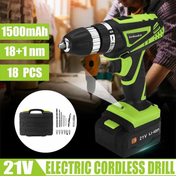 

professiona electric drills 21v 2-speed impact cordless drill screwdriver power tool set