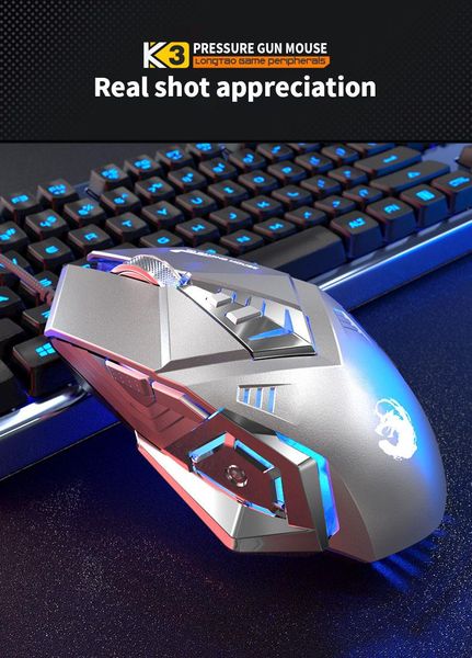 

mice ergonomic wired gaming mouse 7 button led 4800 dpi usb computer gamer k3 with backlight for pc laptop