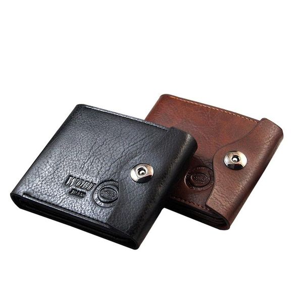 

fashion men short coin purse pu leather solid color vintage clutch money bag card holder hasp man wallet -opk wallets, Red;black
