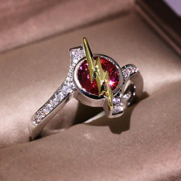 

cluster rings 2021 creative s925 silver elf ball inlaid zircon ring european and american fashion birthday gift charm jewelry, Golden;silver