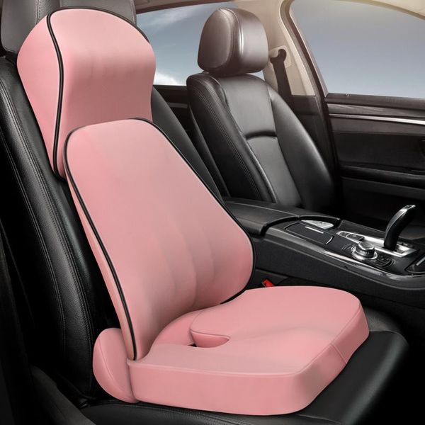 

seat cushions car neck pillow lumbar waist support headrest pillows back cushion supports memory foam covers auto accessories