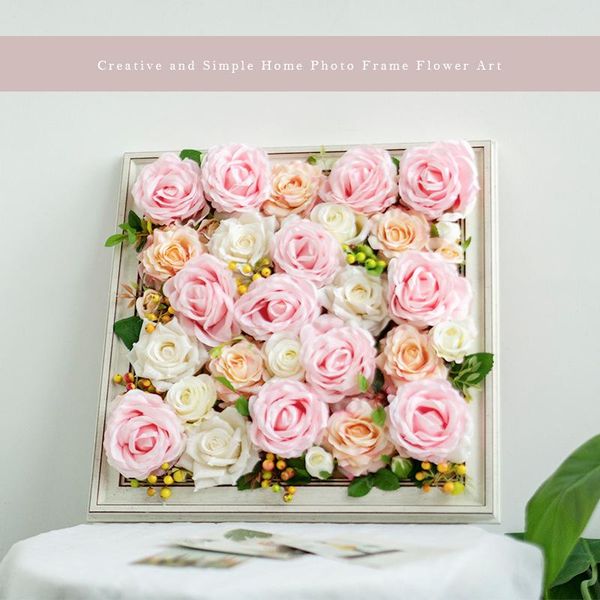 

creative wall decoration hanging frame flower art living room shop fake decorative flowers & wreaths