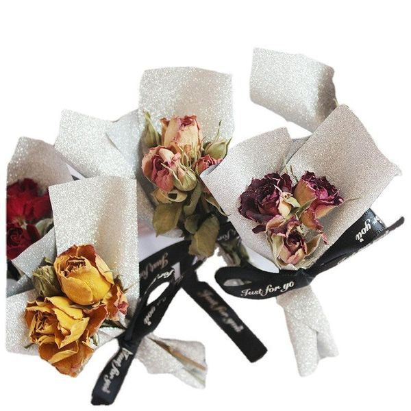 

decorative flowers & wreaths vintage small rose bouquet natural mini dried flower for valentine's day gift box decoration roses holiday