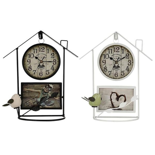 

wall clocks retro bird po frame clock cage large size numbers home ornaments classroom hang decoration