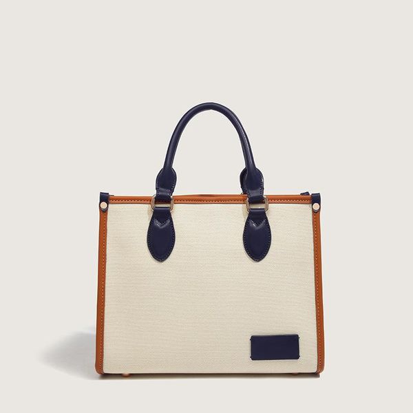 

evening bags 2021 large capacity handbag canvas contrast color shoulder slung handbags women woman clutch bag square