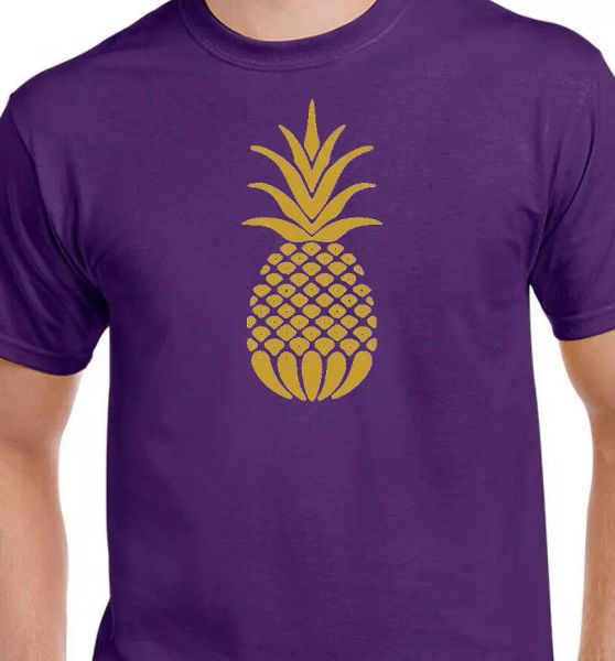 

Gold Pineapple Tee Cute Food Fruit Hawaiian Tropical Island Tropical T Shirt, White;black