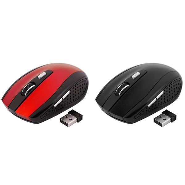 

pcs 2.4ghz wireless optical mouse mice & usb receiver for pc lapcomputer black red