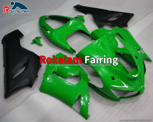 Kundenspezifische Verkleidungen für Kawasaki ZX-6R 05 06 ZX6R ZX 6R 2005 2006, grüne Aftermarket-Verkleidung, Motorrad-Verkleidungs-Kits (Spritzguss)