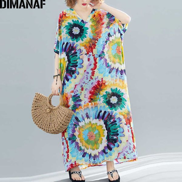 

plus size women beach dress big summer sundress female vestidos lady loose casual print floral cotton 5xl 6xl 210531, Black;gray
